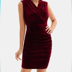 Elegant Burgundy Velvet Dress